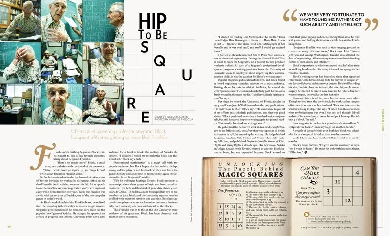 'Hip Square' mathematical feature with editorial typography treatment